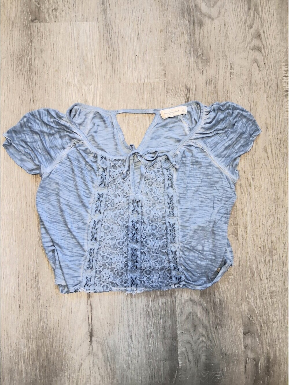 Abercrombie & Fitch Woman's Sm Blue Short Sleeve Relaxed Fit Knit Pullover Top